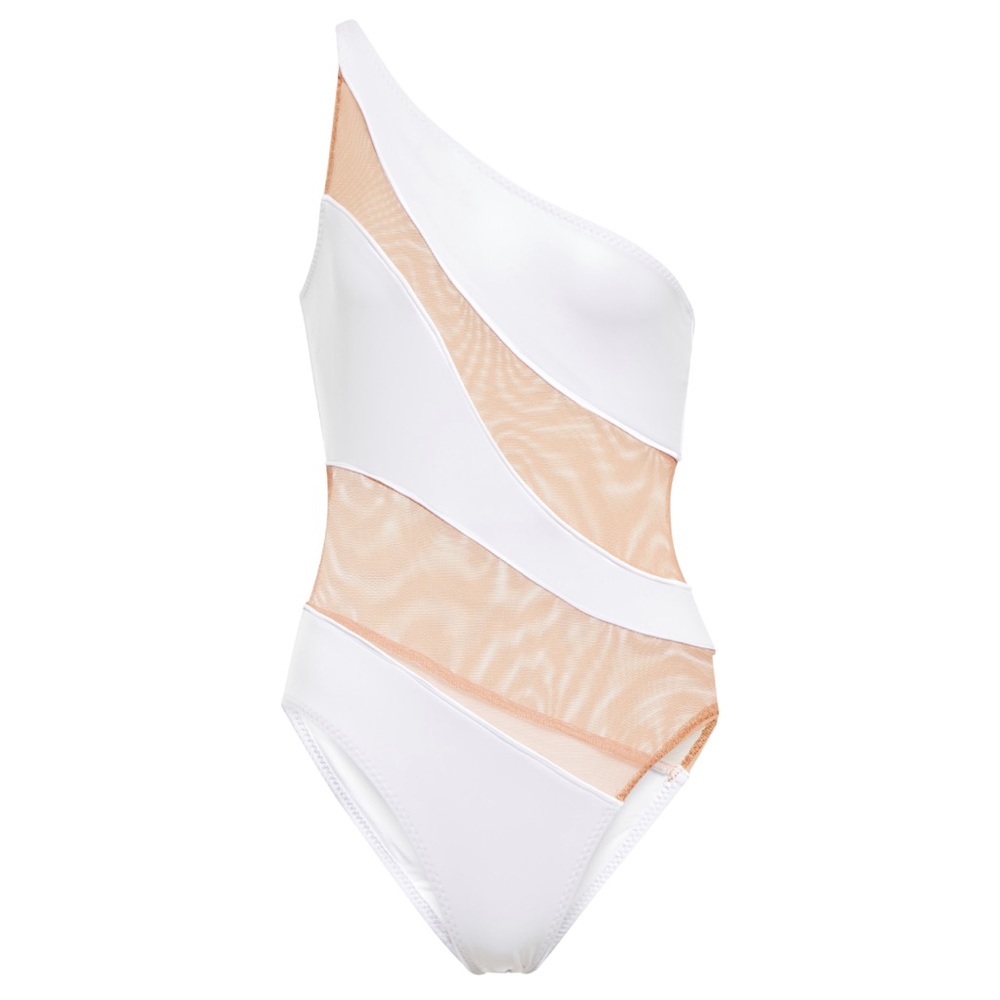 NORMA KAMALI, ONE PIECE WHITE SWIMSUIT, SIZE SMALL